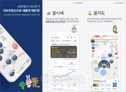 리브부동산 애플리케이션 구동화면 (KB국민은행 제공)